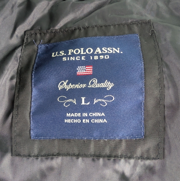 US Polo Assn. Gilet Puffy Black Vest (Size: Large) 11.8oz - Picture 9 of 11